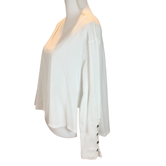 Free People We The Free White Peony Long Sleeved Tee Shirt Size Extra Small - Picture 7 of 16